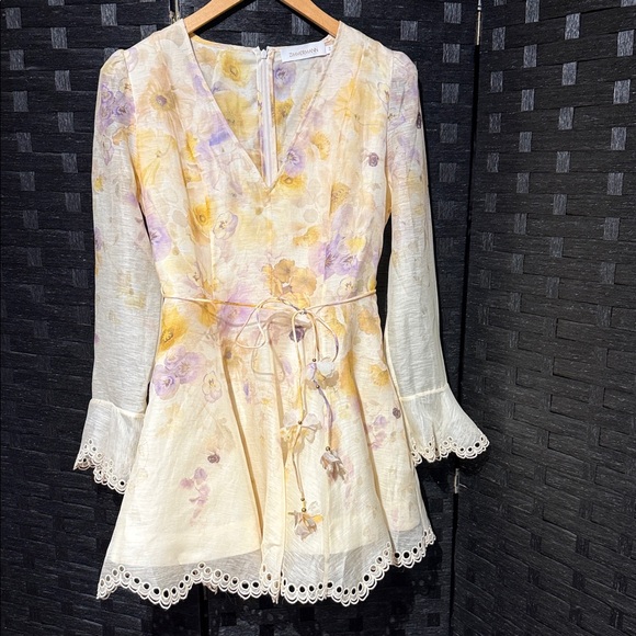 Zimmermann Dresses & Skirts - Zimmermann Pastel Floral Dress with Lace Details